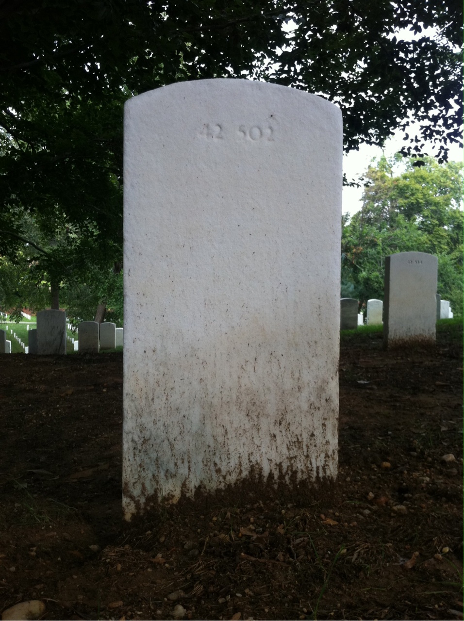 Back of headstone — Minnie Abernethy