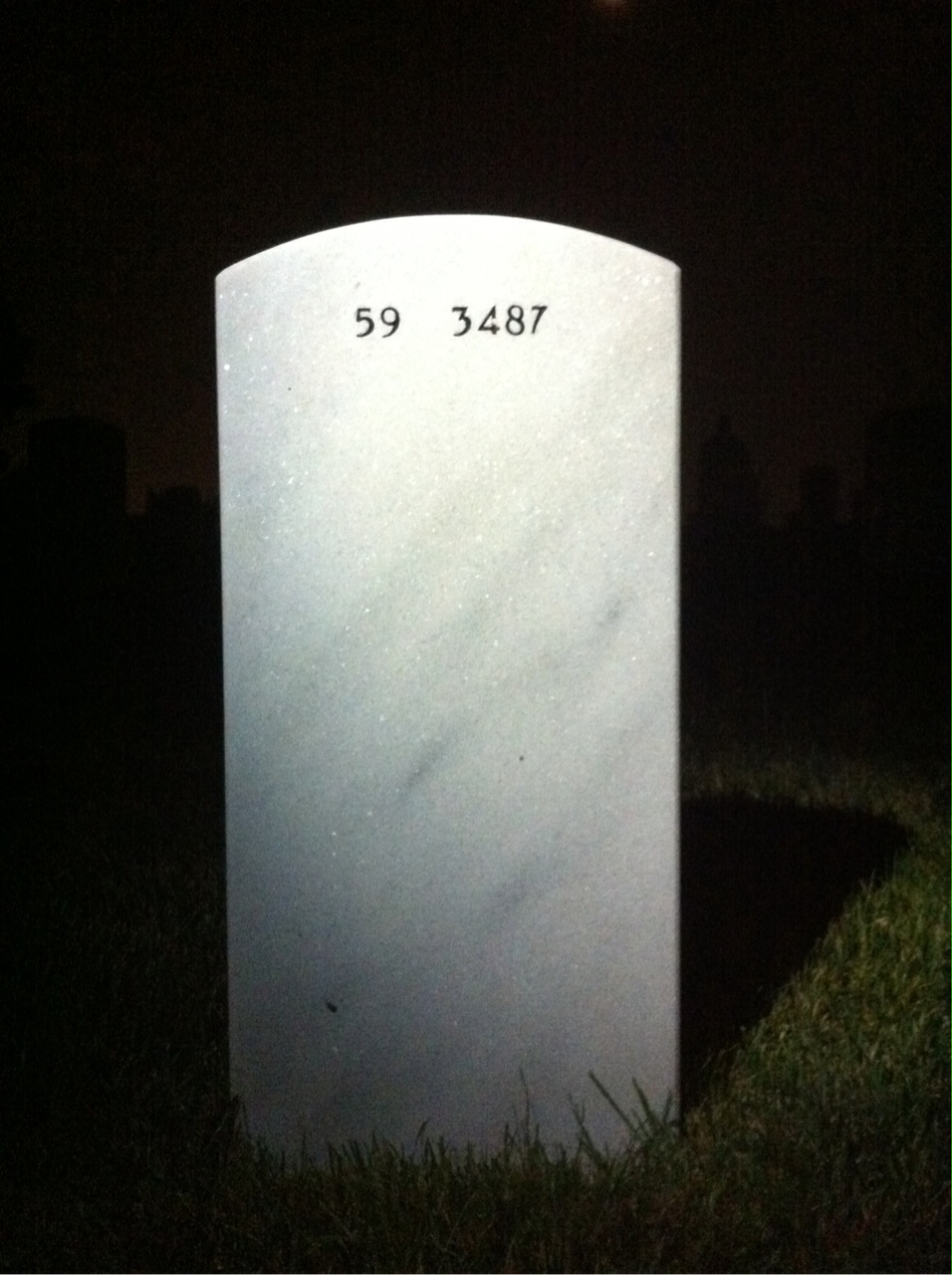 Back of headstone — Albert Warburton