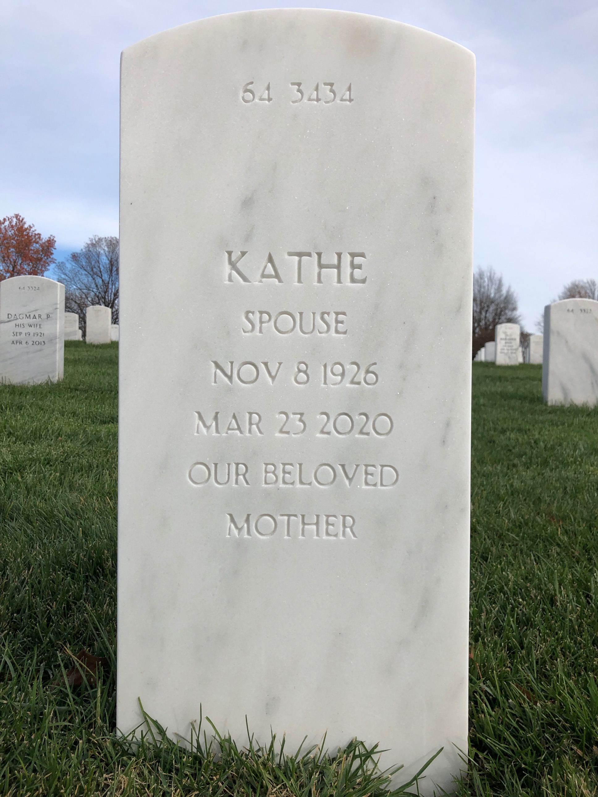Back of headstone — Michael Umhofer