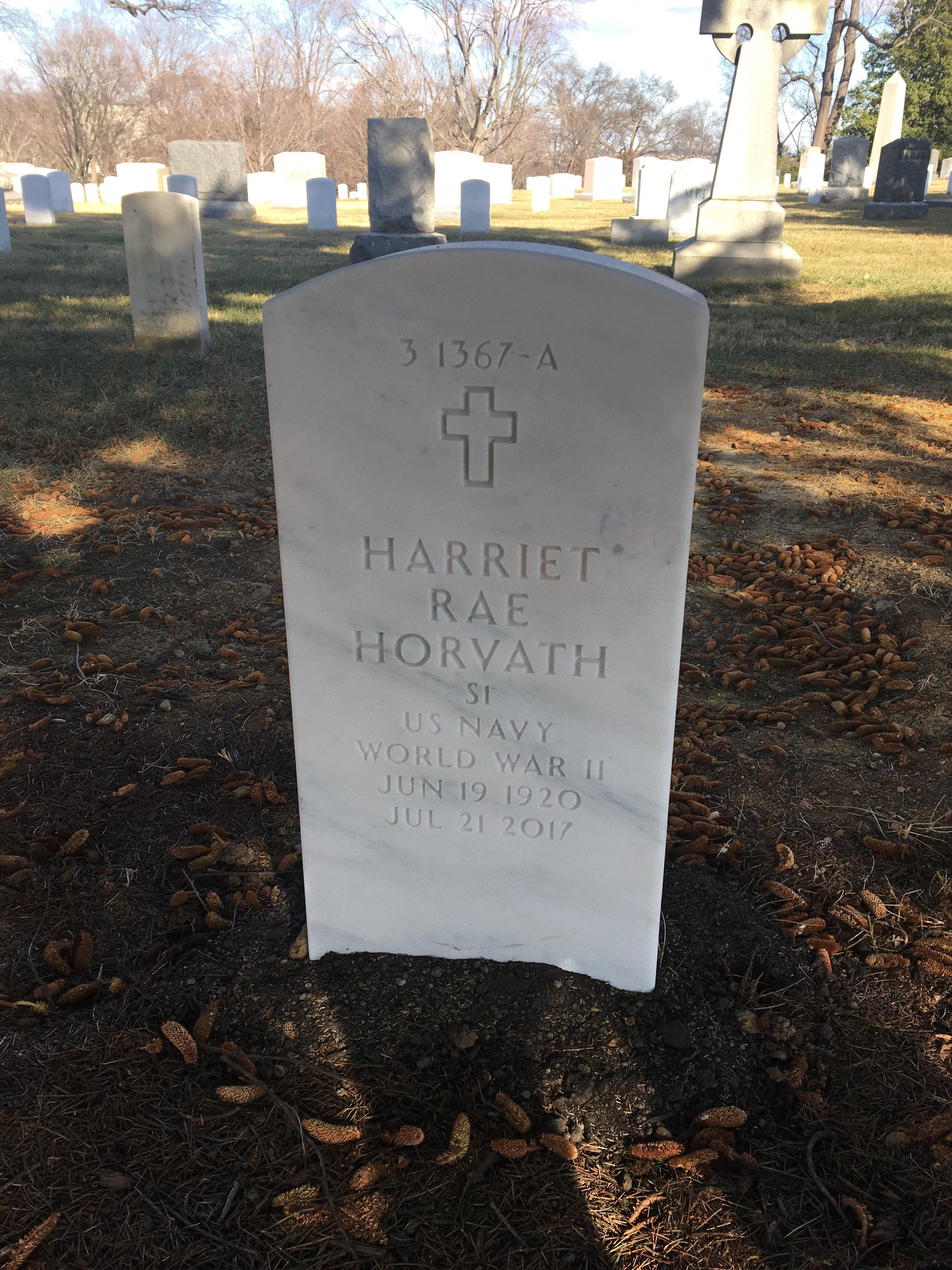 Back of headstone — William W Horvath