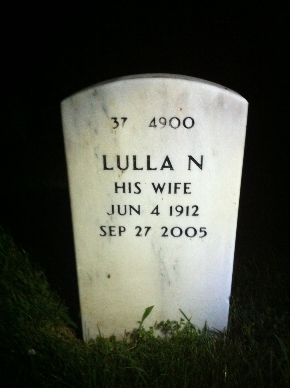 Back of headstone — Arthur Kay