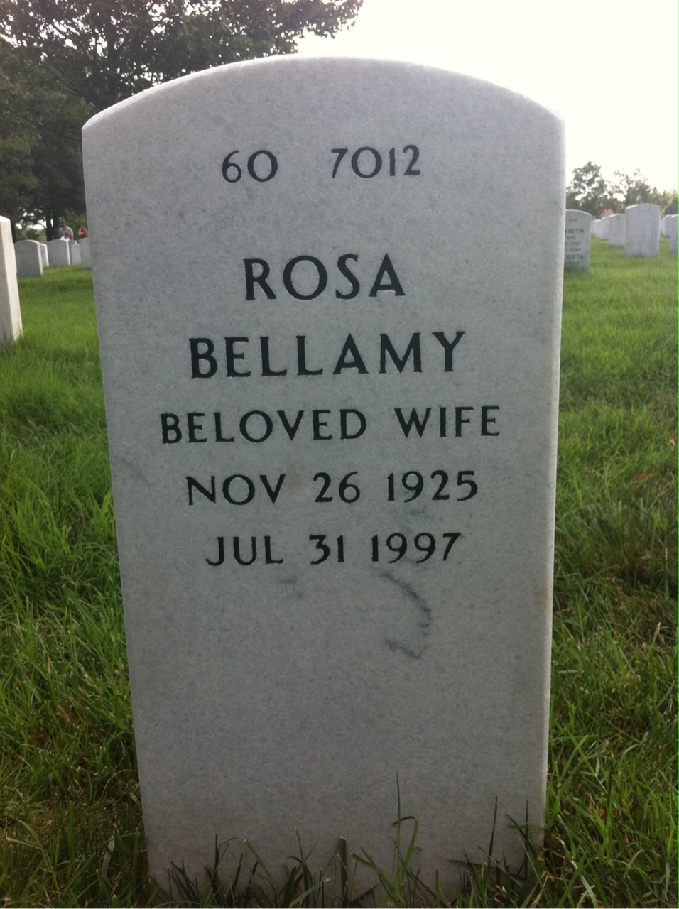 Back of headstone — Wyndham Duncan