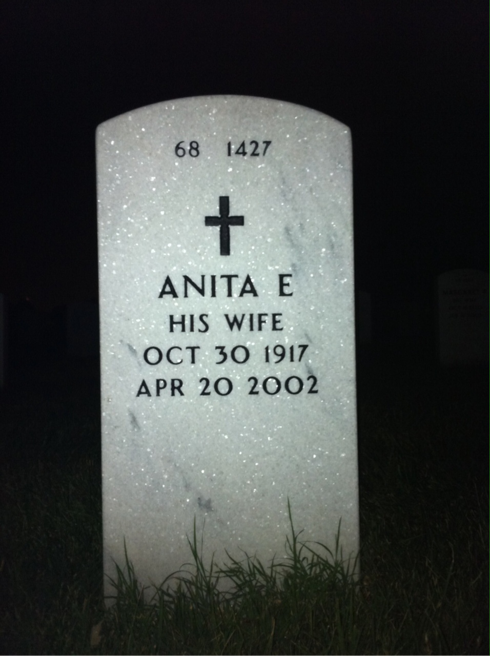 Back of headstone — Walter Rader