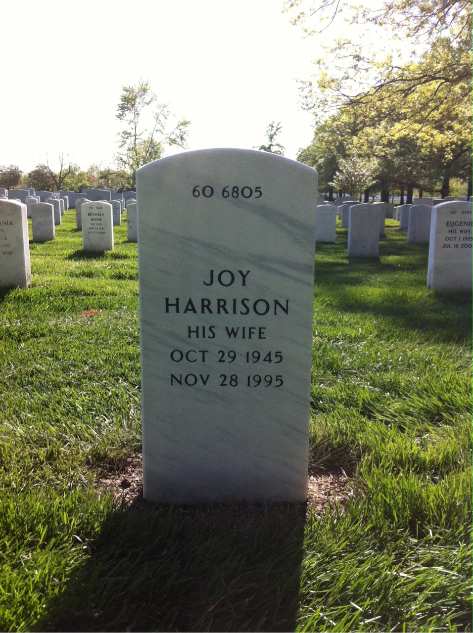 Back of headstone — Joseph Brown
