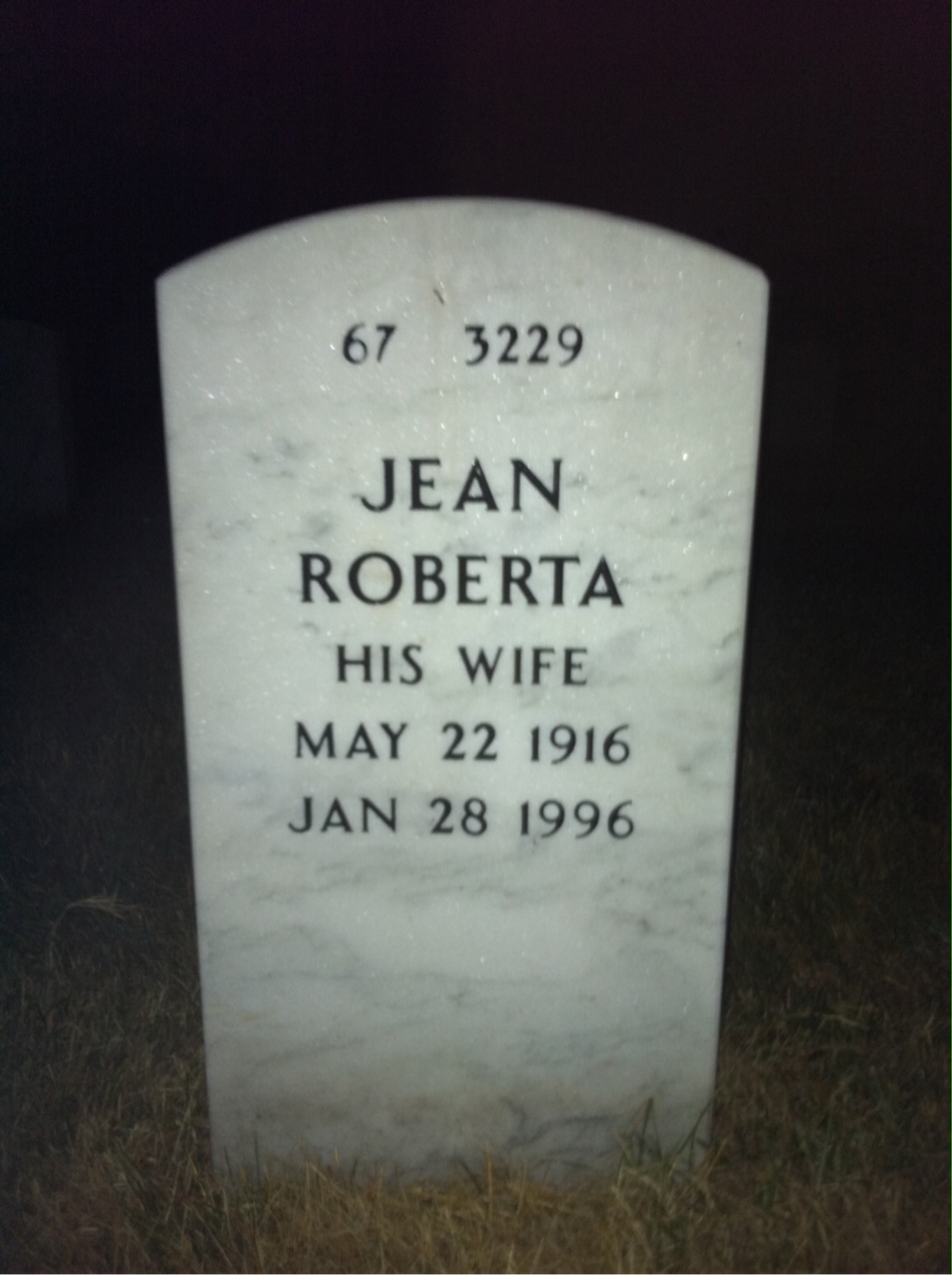 Back of headstone — Glenn Welch