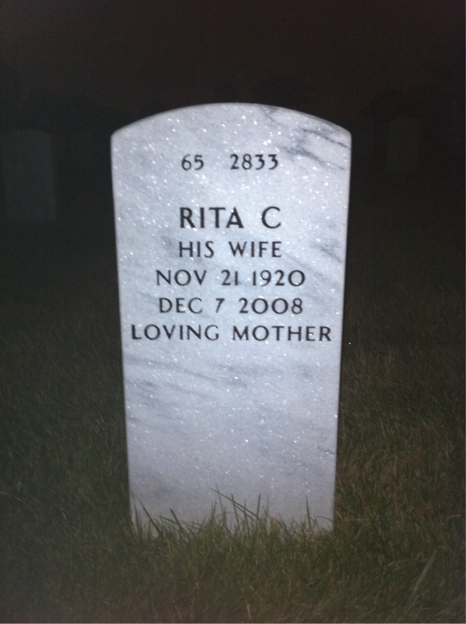 Back of headstone — William Dorn