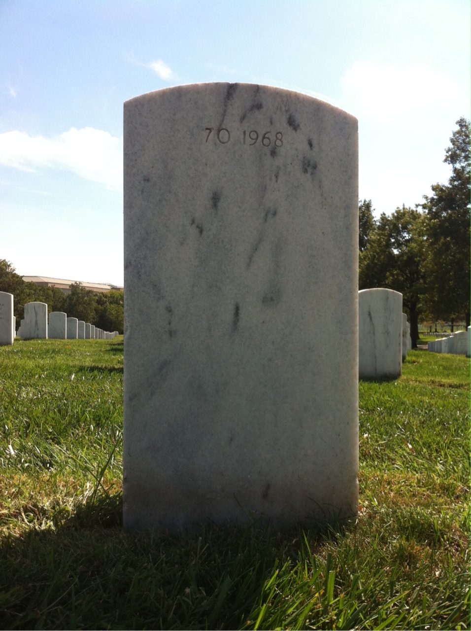 Back of headstone — Walter Moryl
