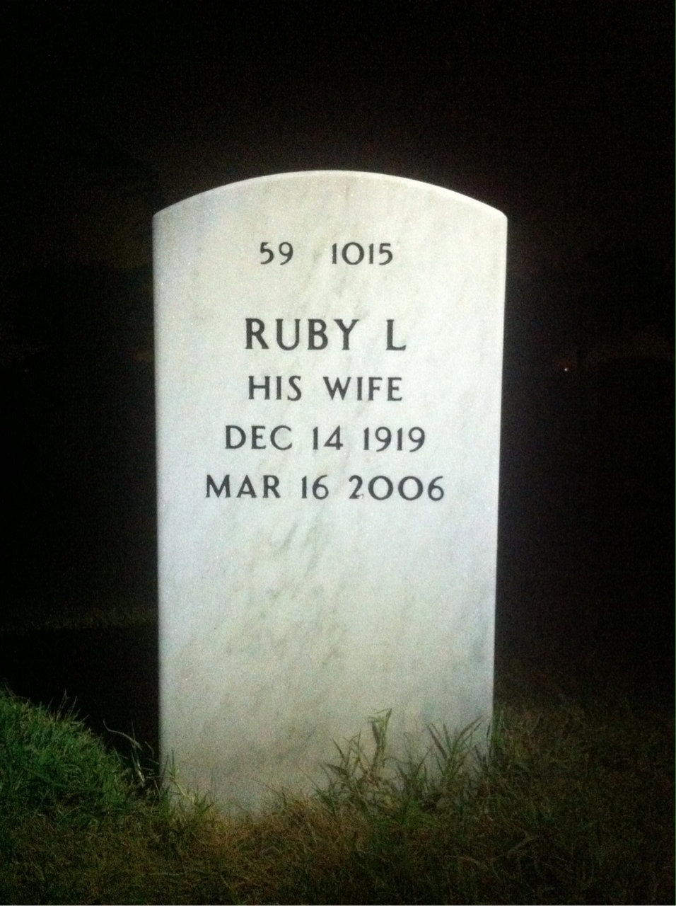 Back of headstone — Maurice Jester