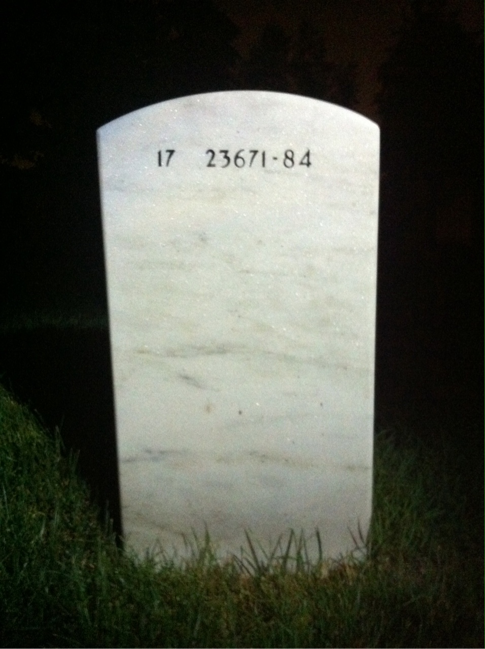 Back of headstone — Elmer Saffell