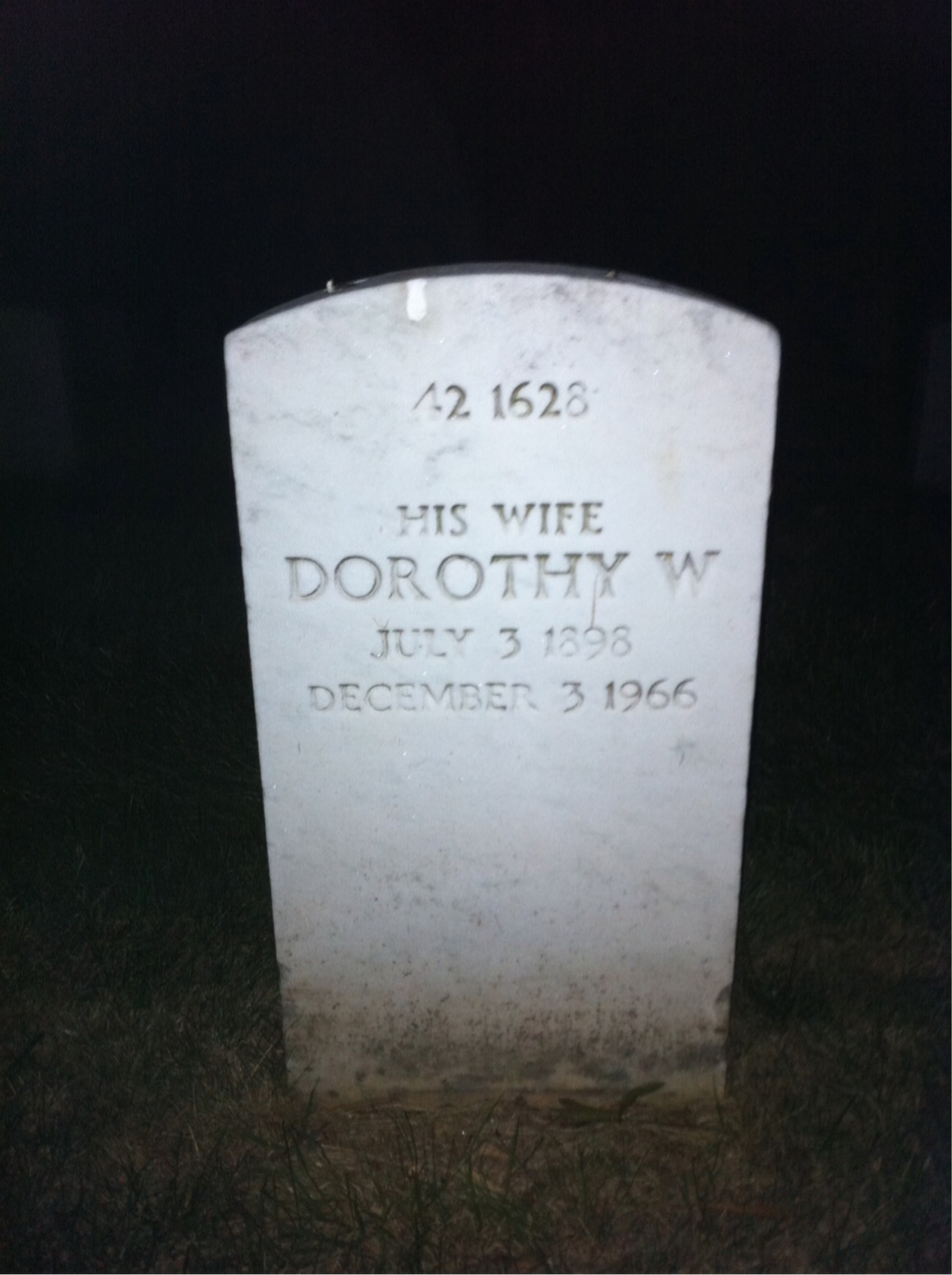 Back of headstone — Dorothy Conrad