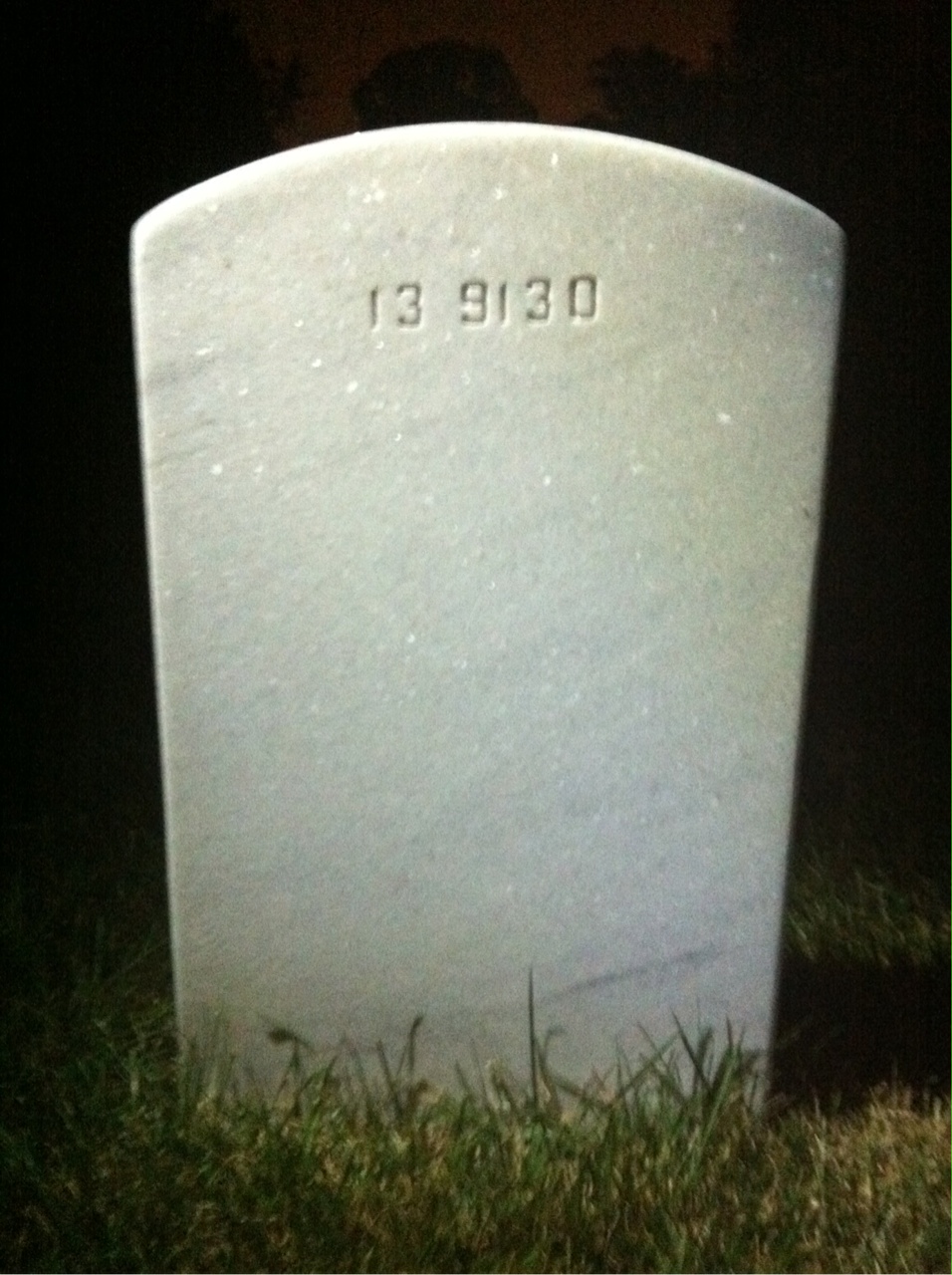 Back of headstone — Augustus Ball