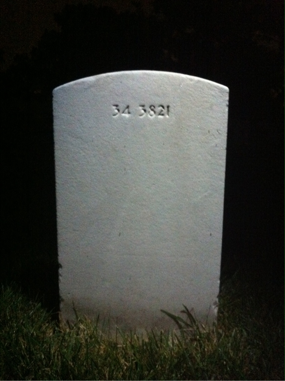 Back of headstone — Arnold Anderson