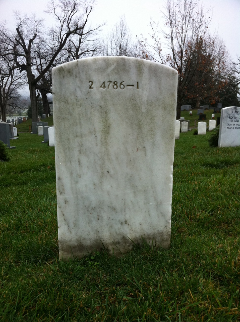 Back of headstone — R Benson