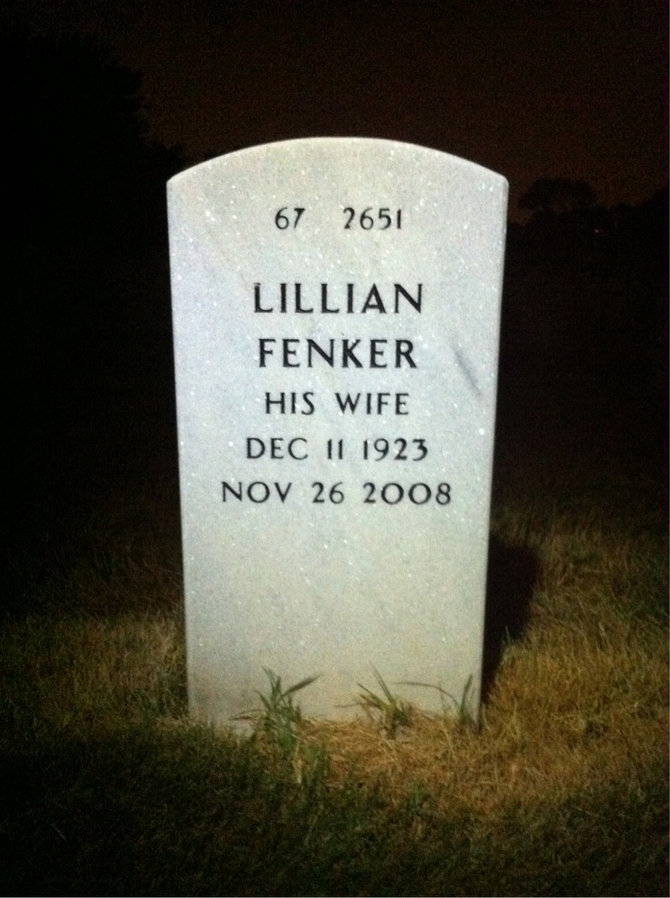 Back of headstone — Ralph Evans