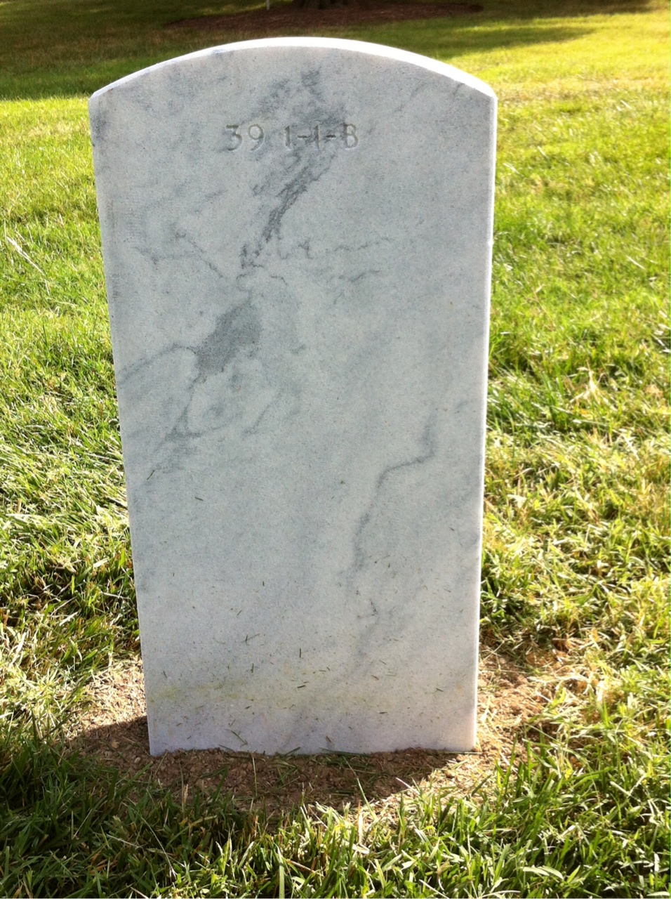 Back of headstone — William Hicks