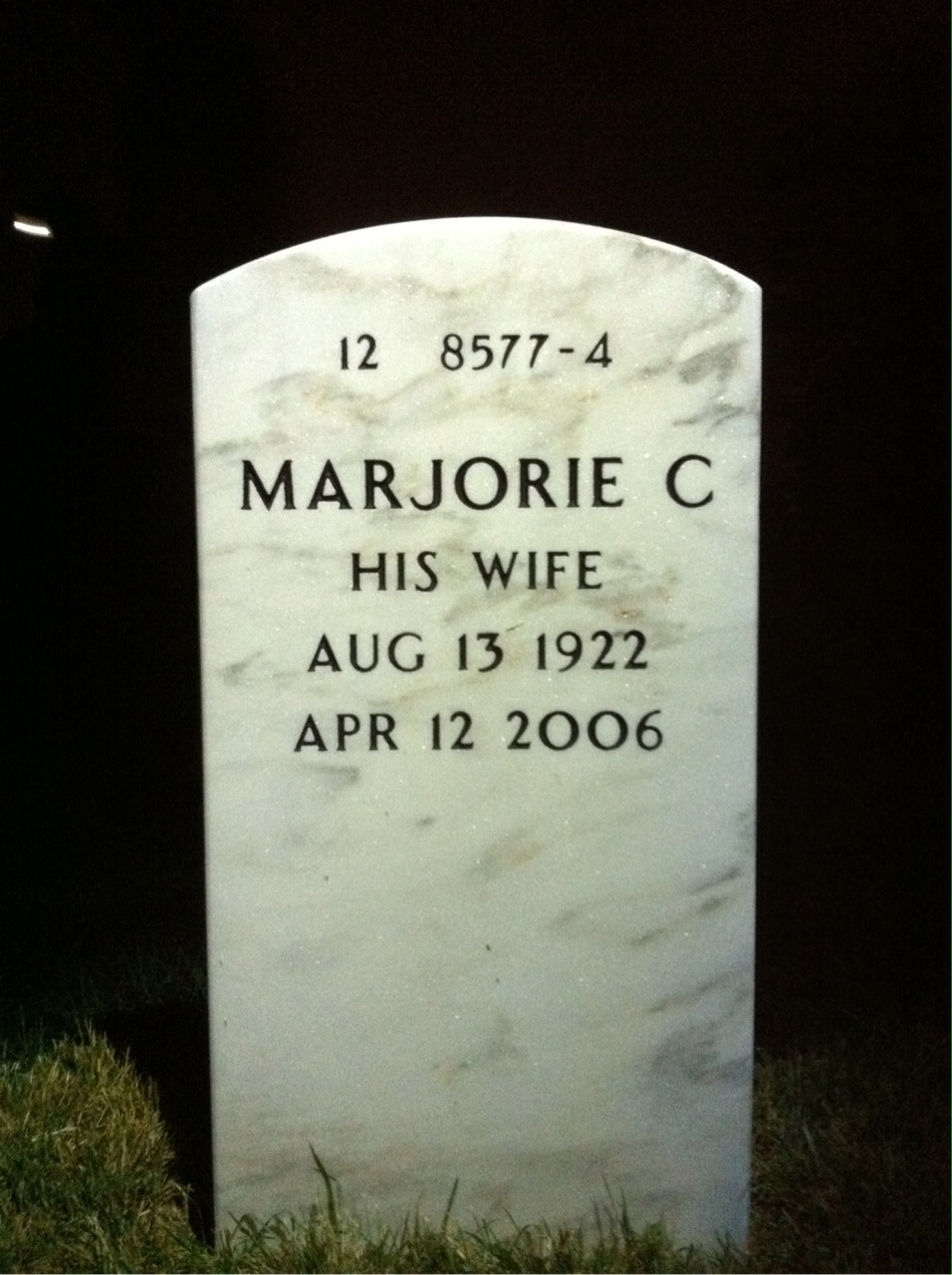 Back of headstone — Raymond Hoops