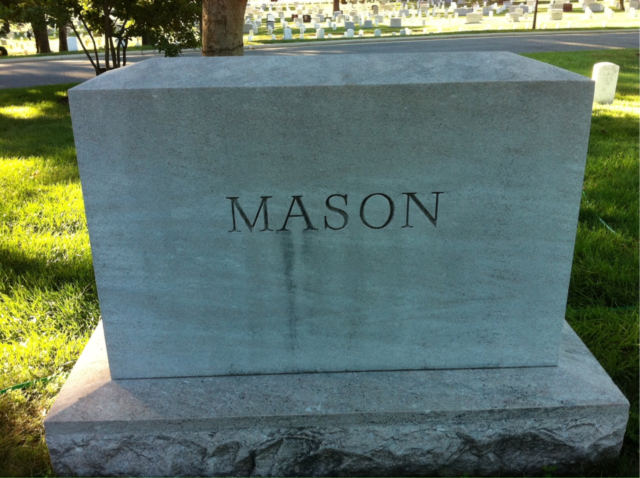 Back of headstone — Robert Elmer Mason