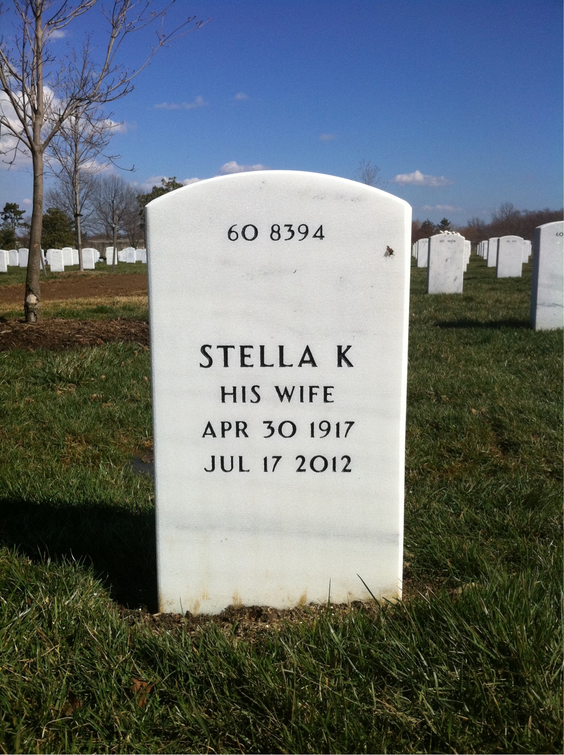 Back of headstone — Walter Indyke