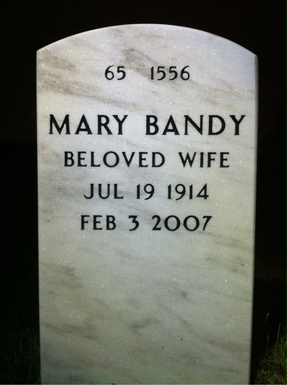 Back of headstone — Truman Lee