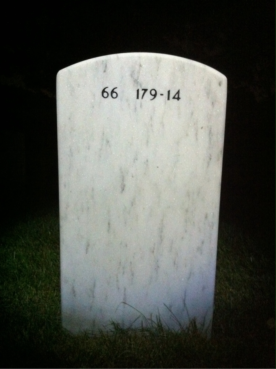 Back of headstone — John Shulick