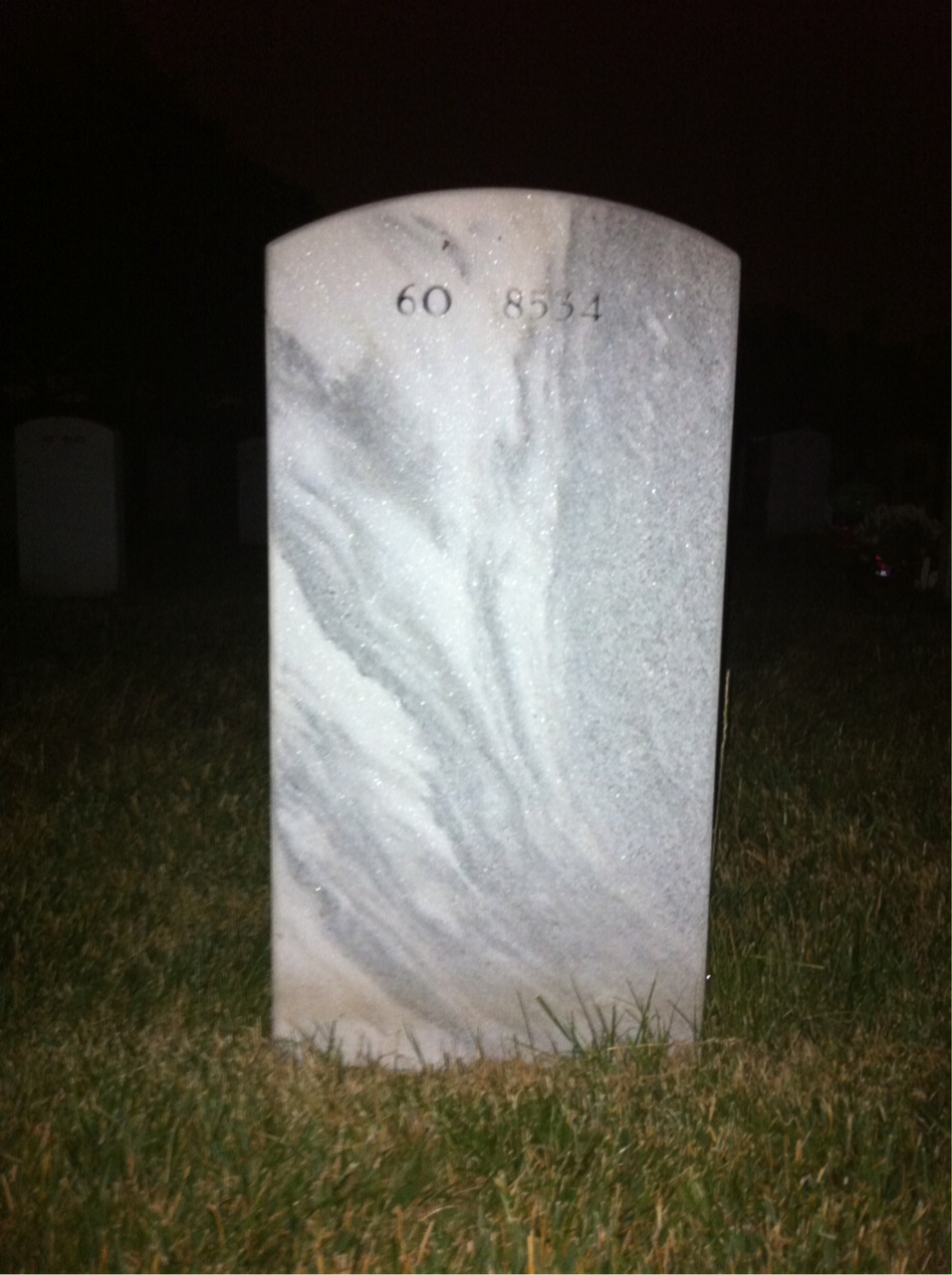 Back of headstone — Brandon Van Parys