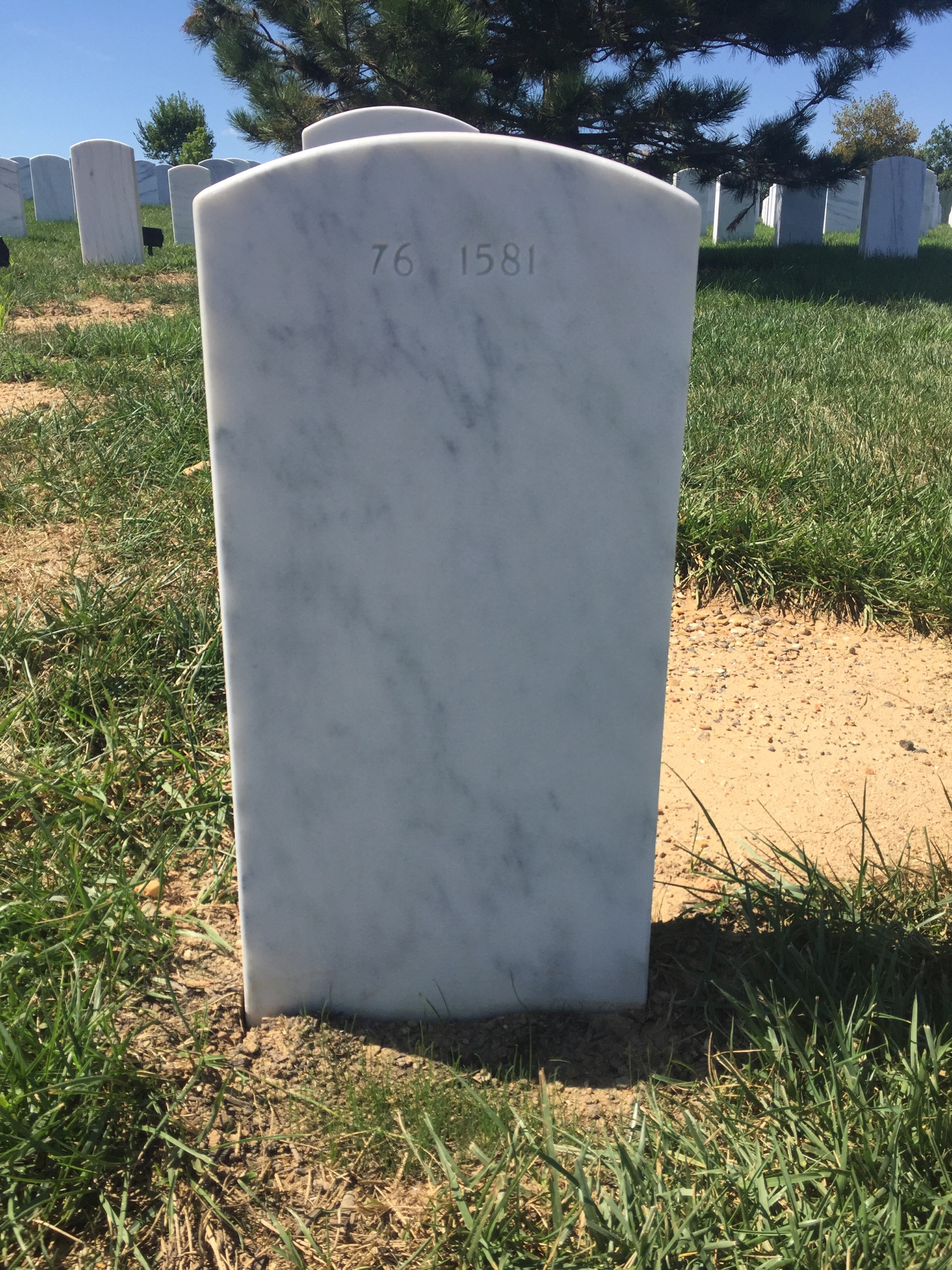 Back of headstone — Richard Milne