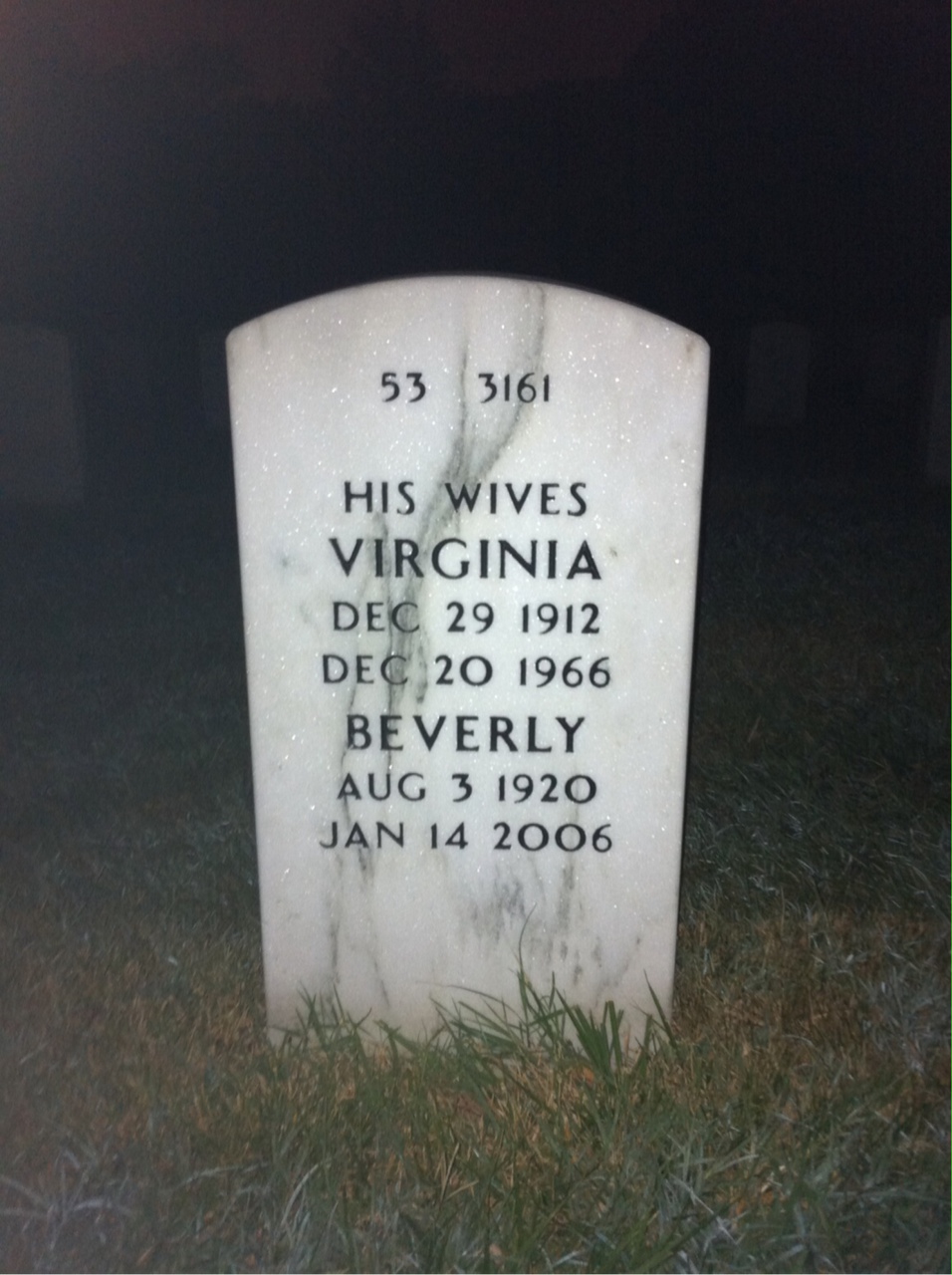 Back of headstone — Walter Kingdon