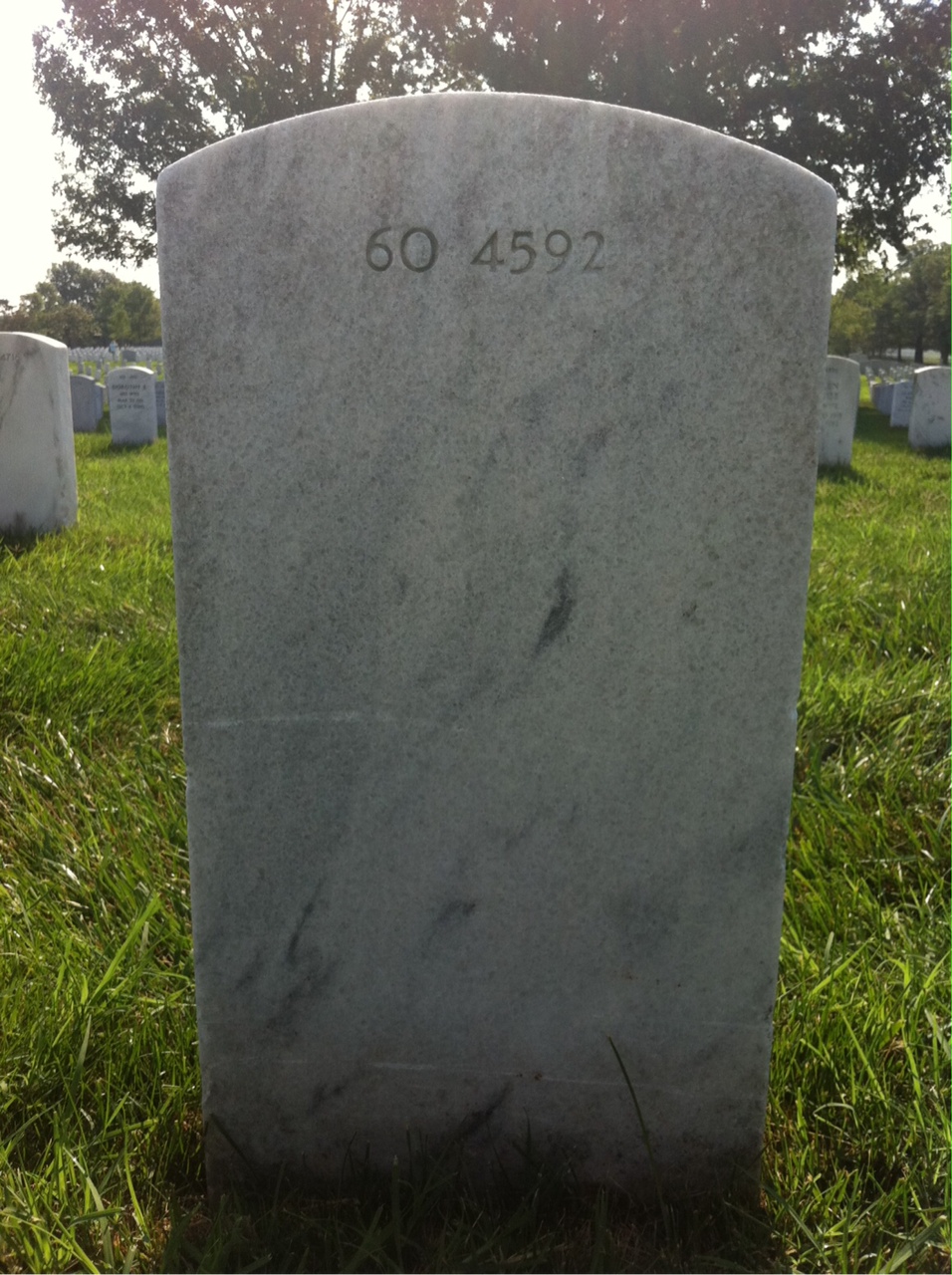 Back of headstone — Thomas Adams