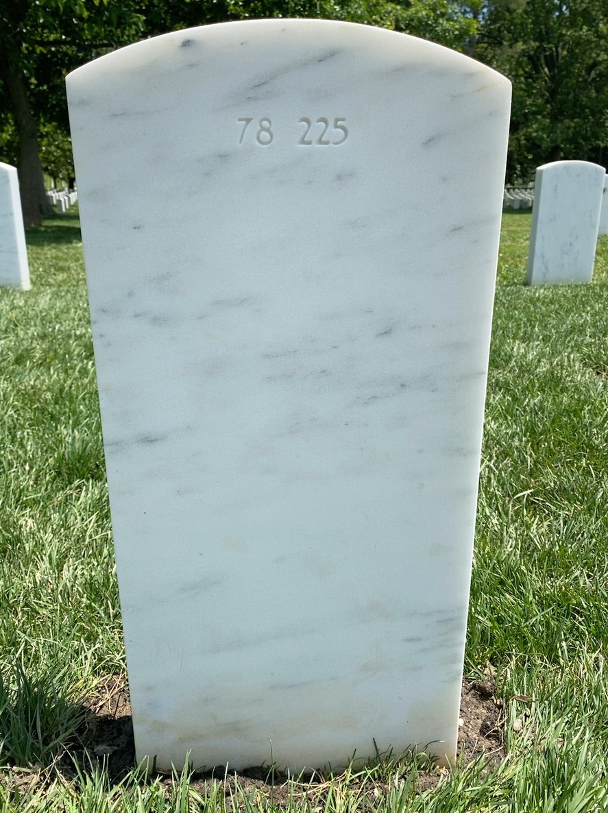 Back of headstone — Ralph Adolph