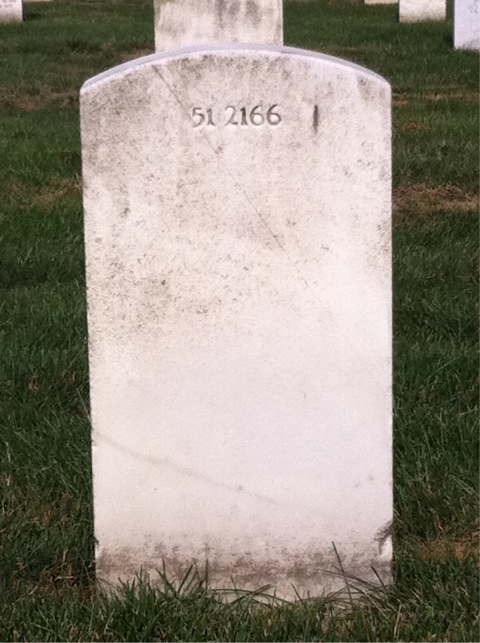 Back of headstone — Randolph Miller