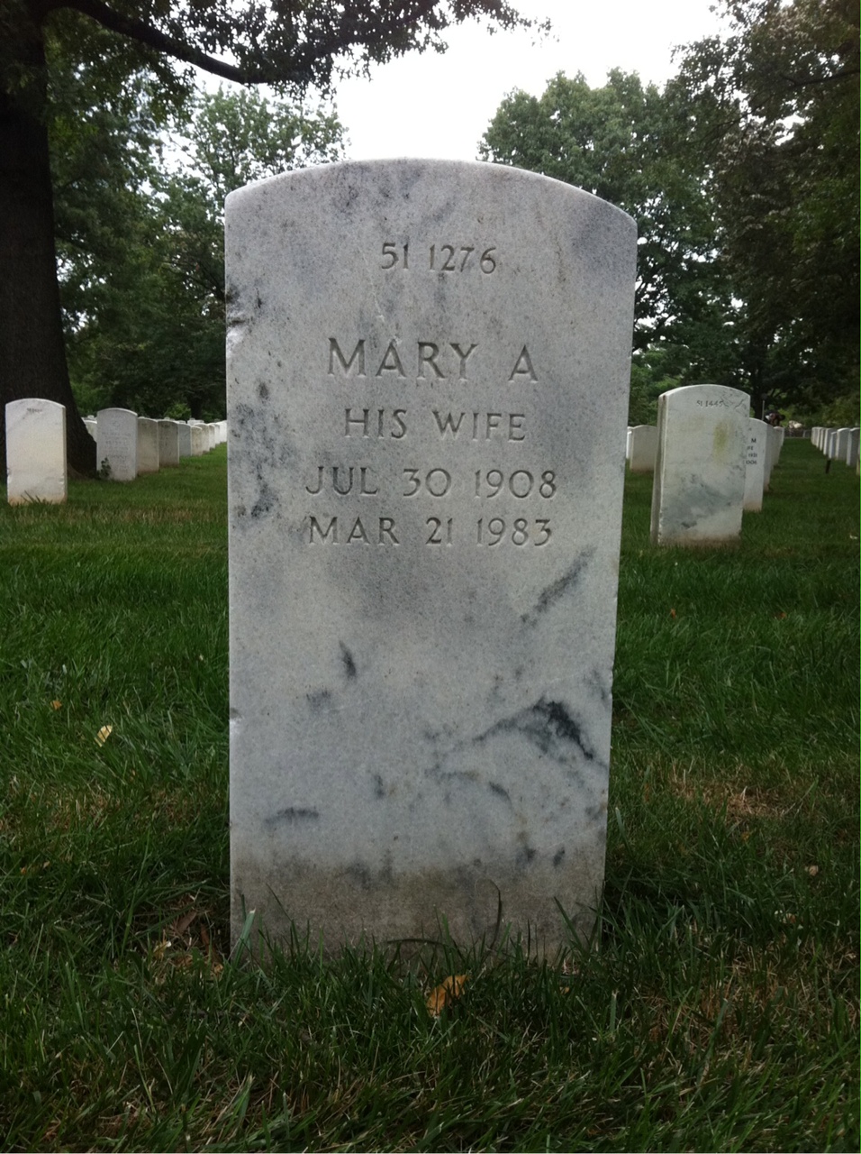 Back of headstone — George Morrow