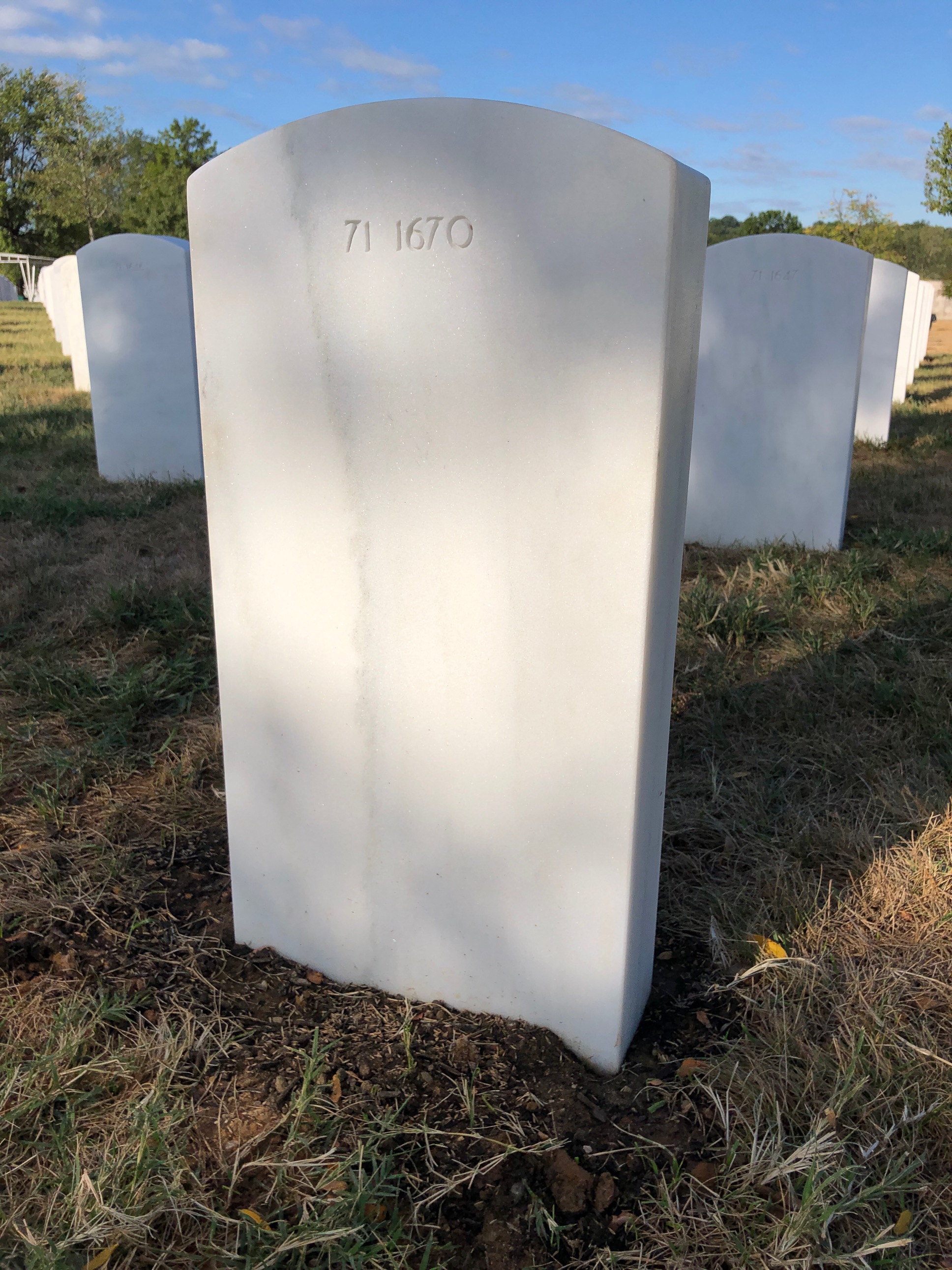 Back of headstone — Matthew Adam Trubey