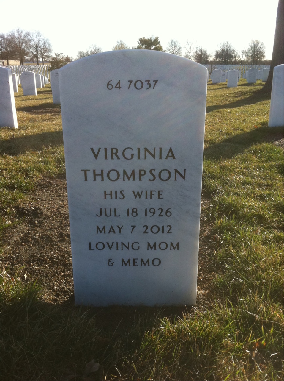 Back of headstone — William Alexander