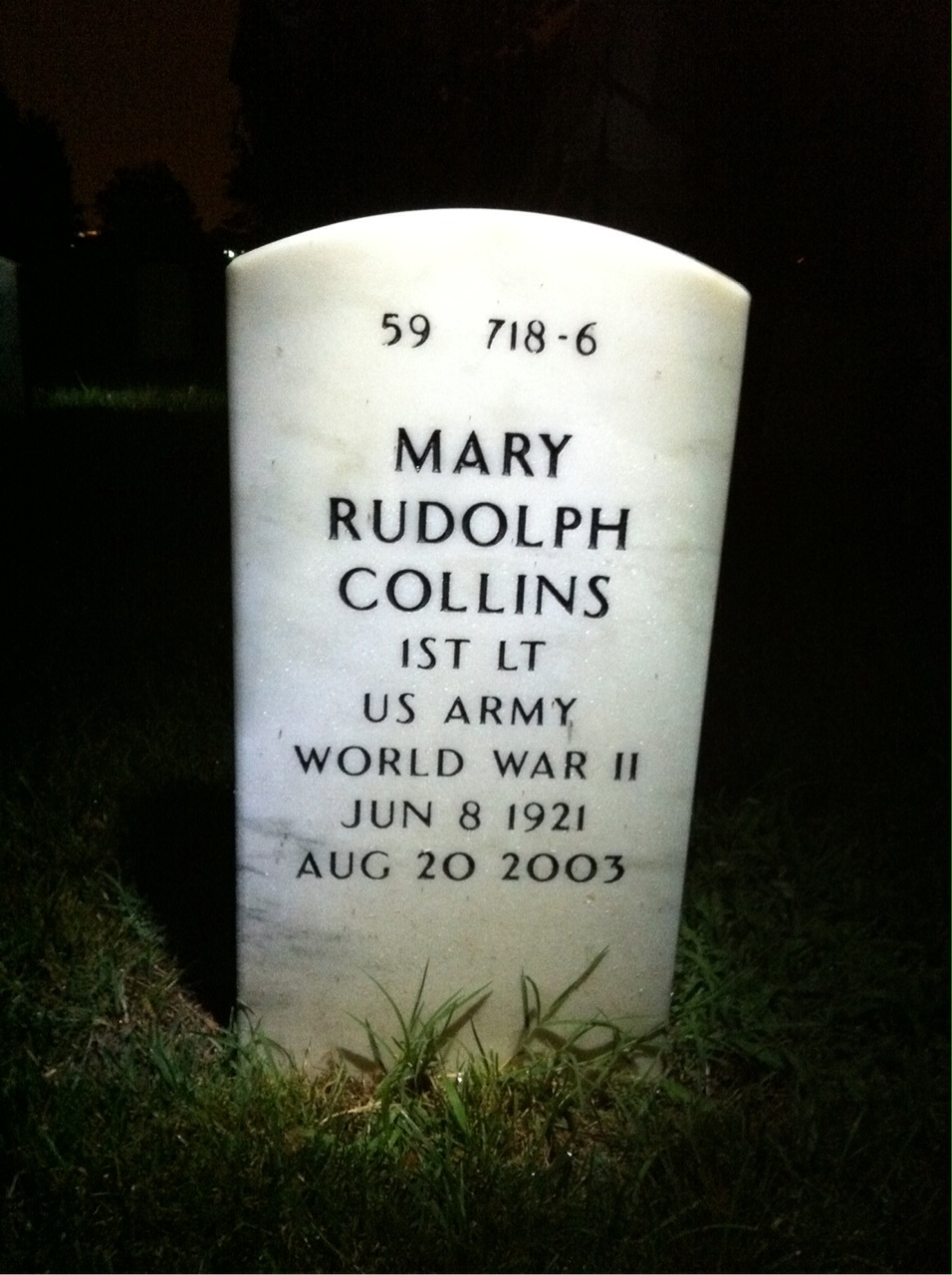 Back of headstone — Burt Collins