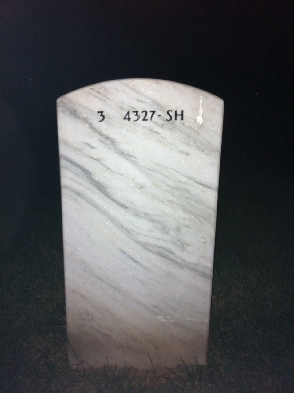 Back of headstone — Andrew Armstrong