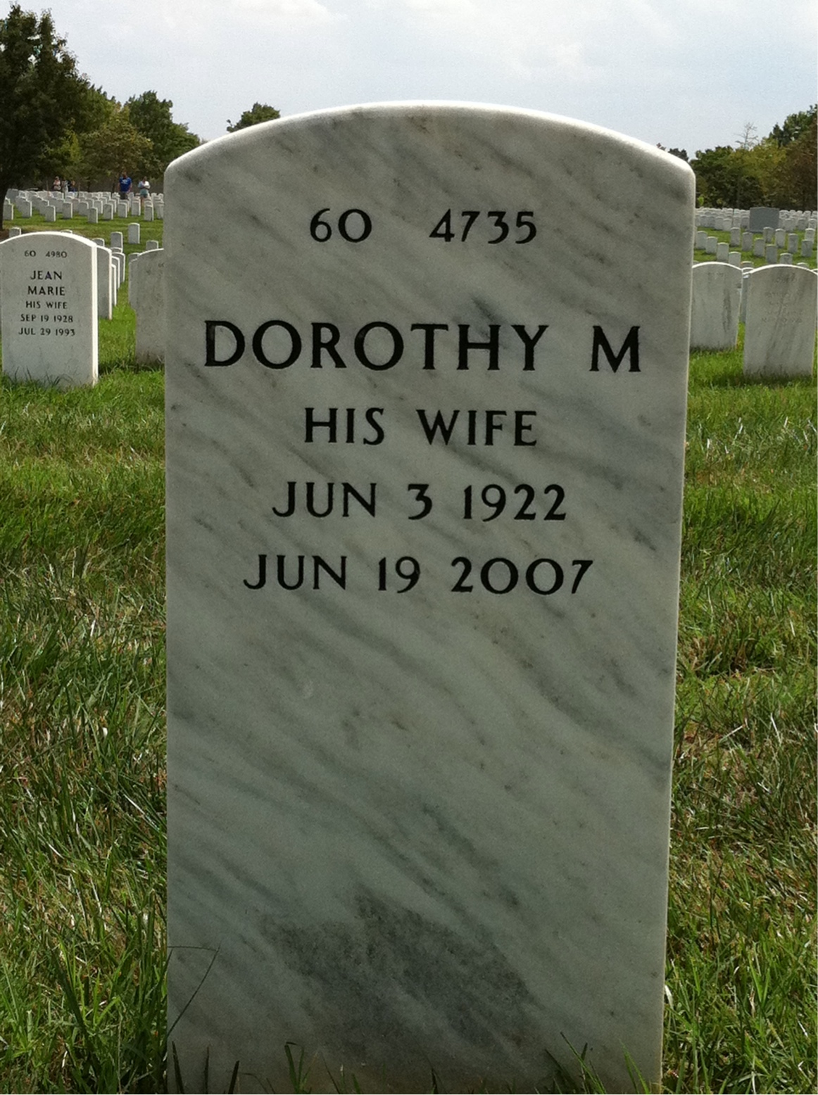 Back of headstone — Harold Christiansen