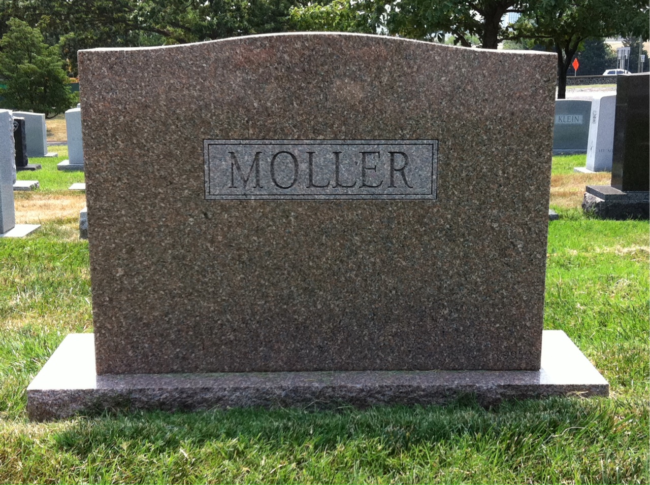 Back of headstone — John Moller