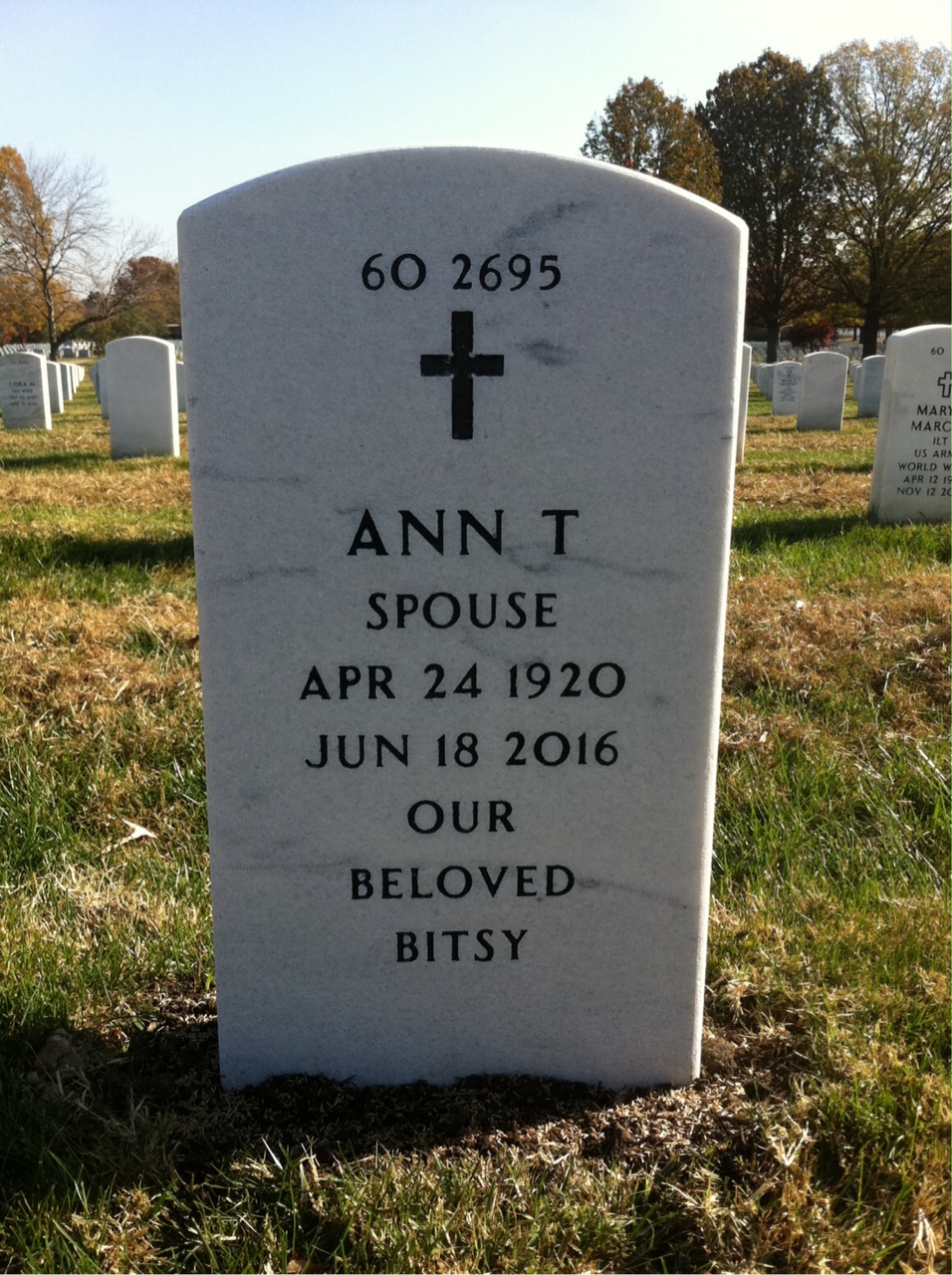 Back of headstone — Harold Moore