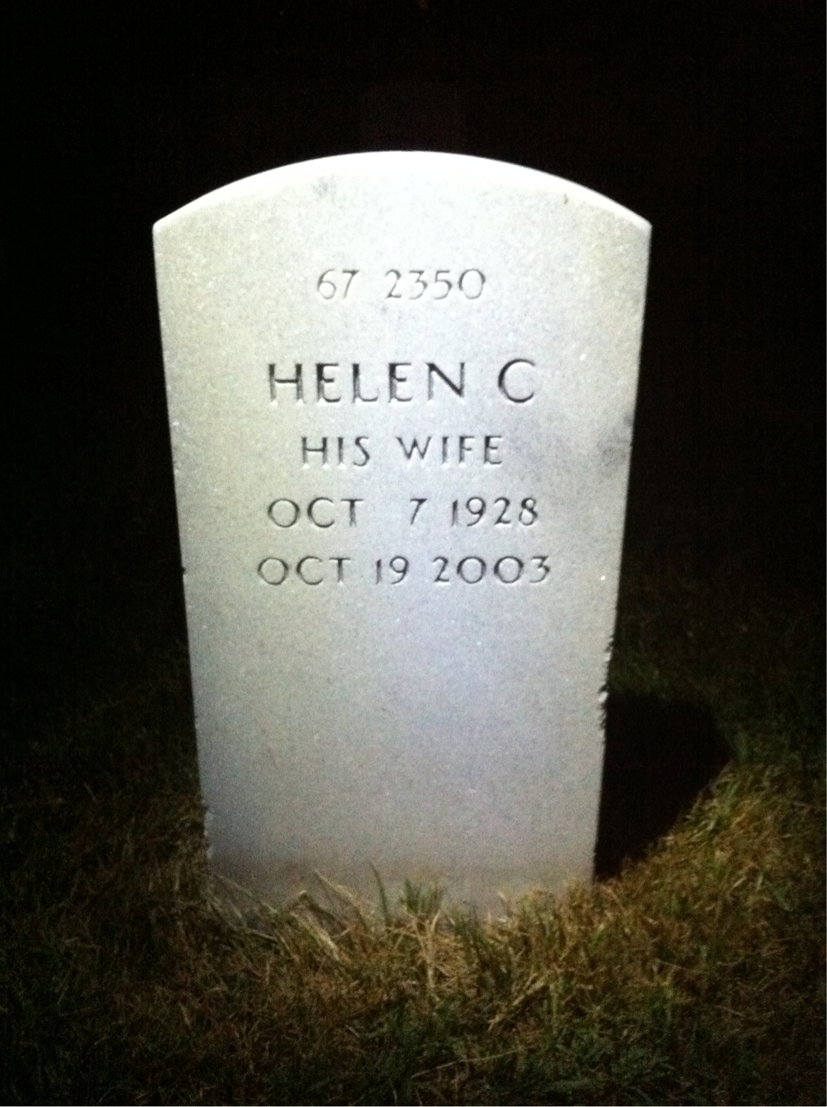 Back of headstone — Merrill Leblanc