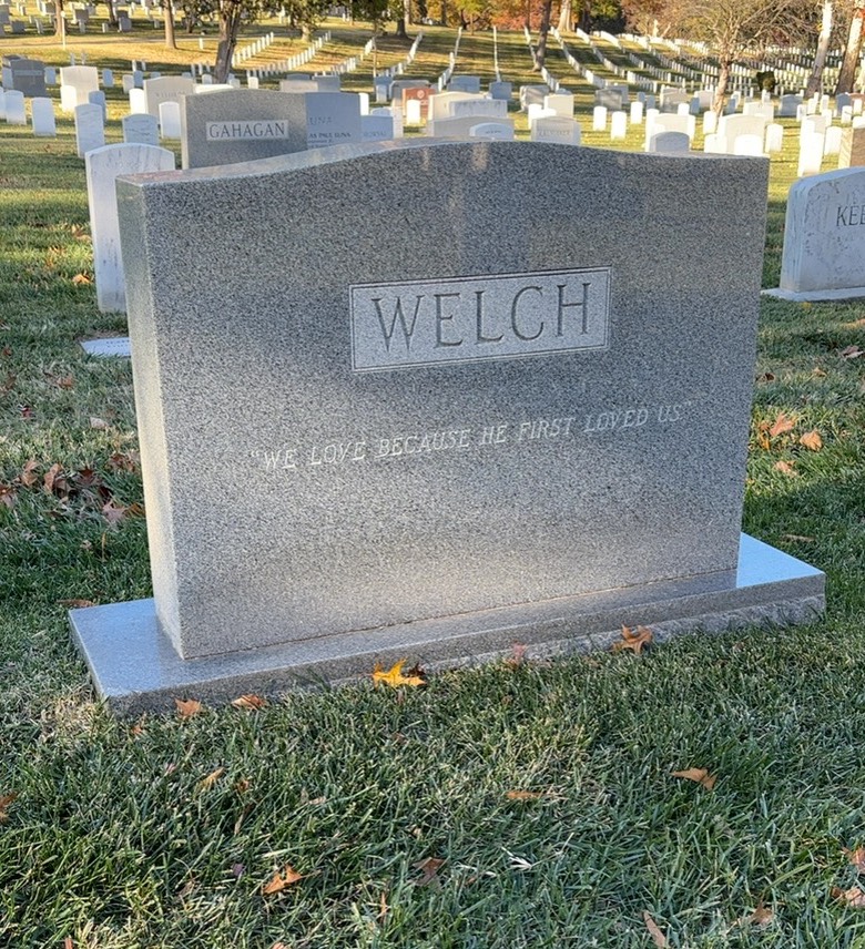 Back of headstone — Robert Welch