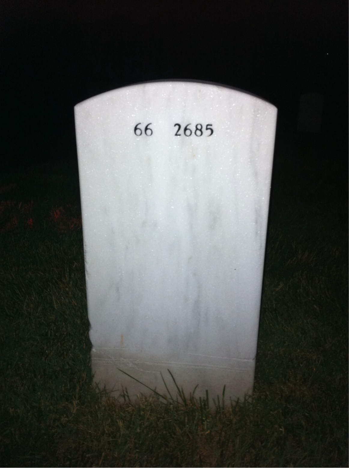 Back of headstone — Frank Koval