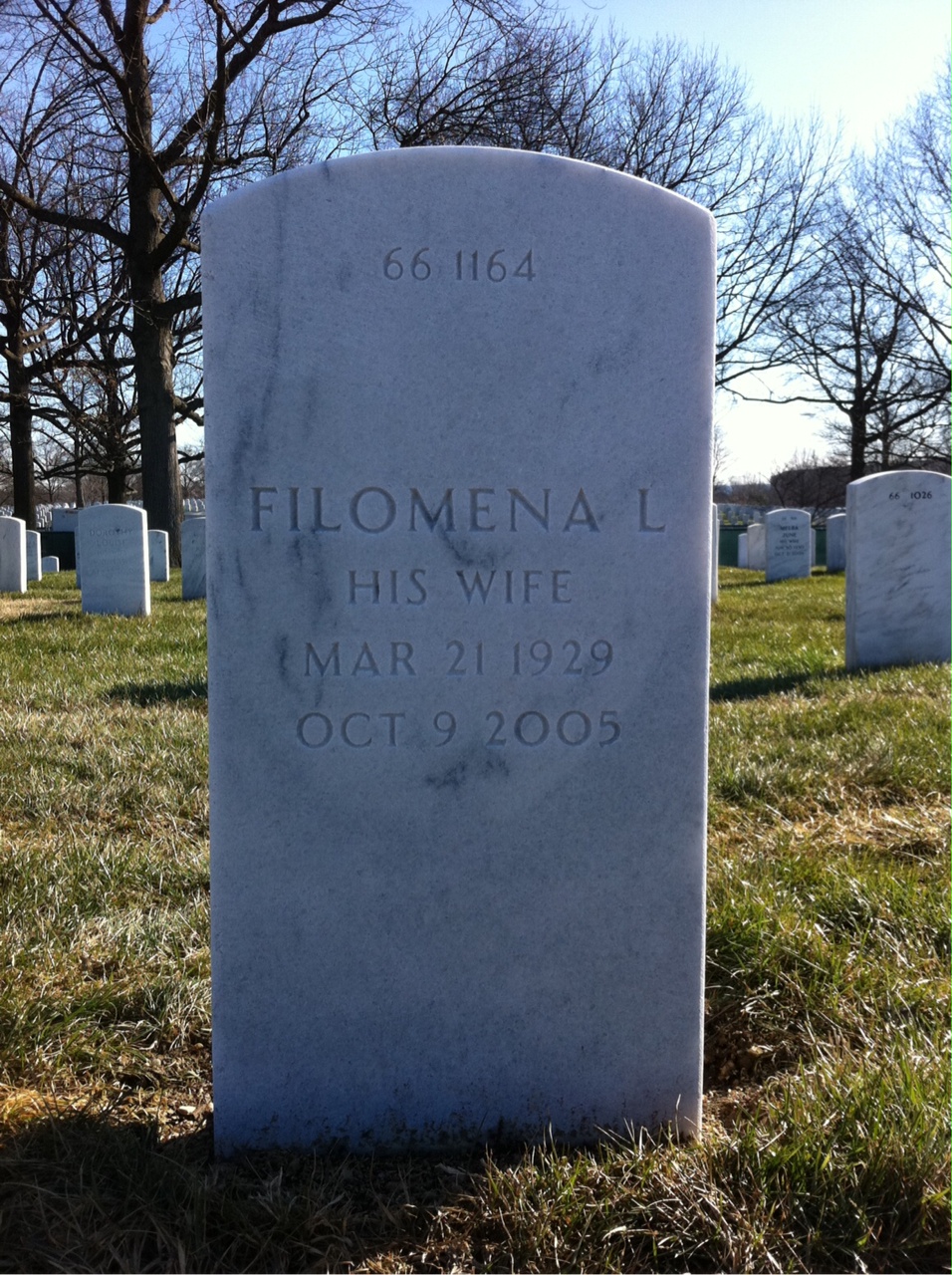 Back of headstone — Leonardo Fune
