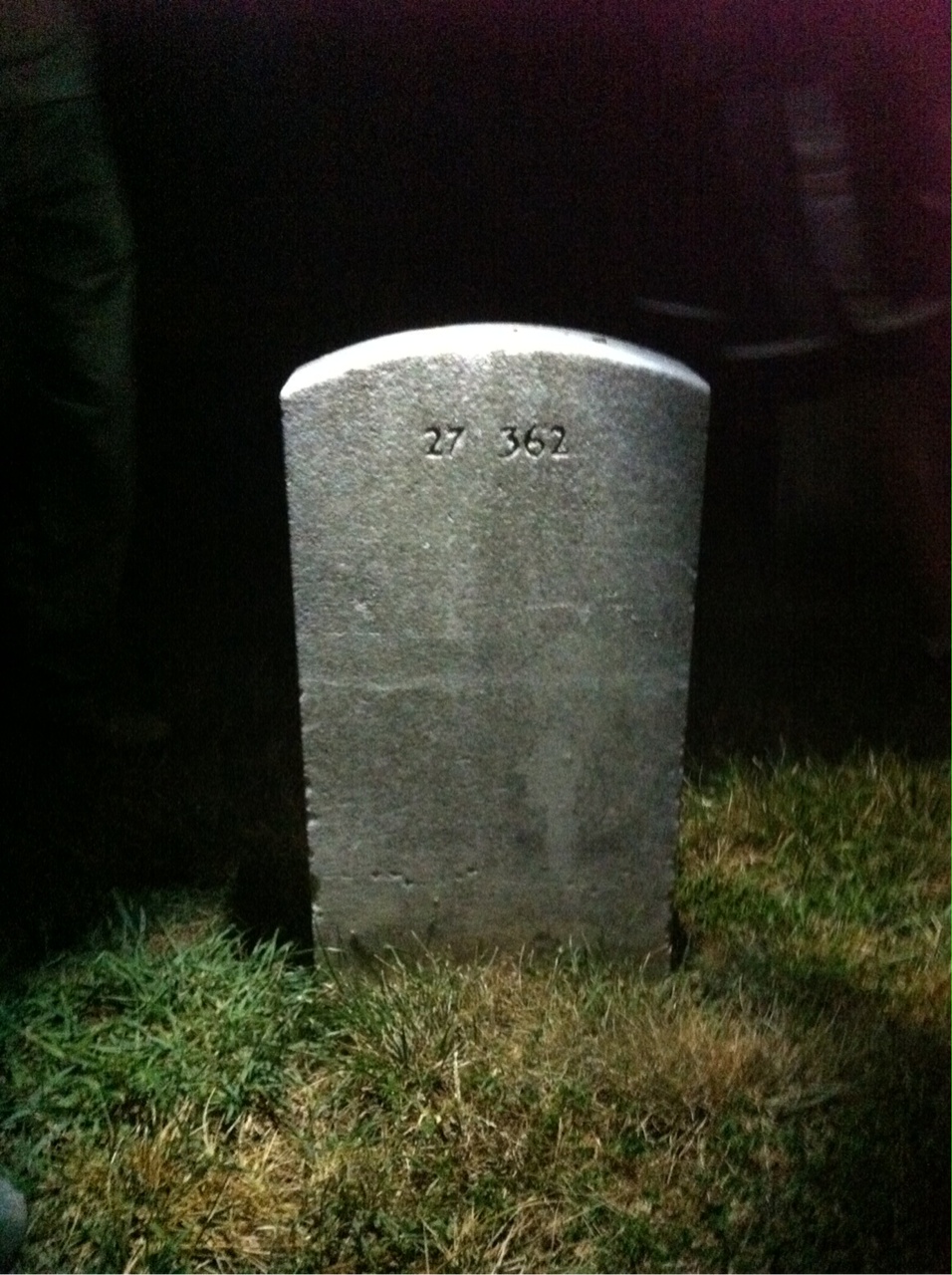 Back of headstone — Wilbur Crockett