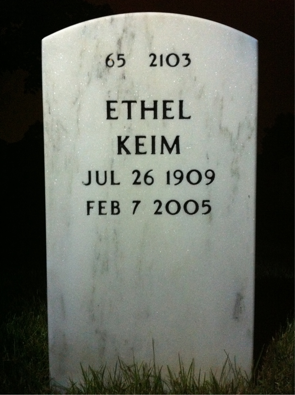 Back of headstone — Herbert Macneal