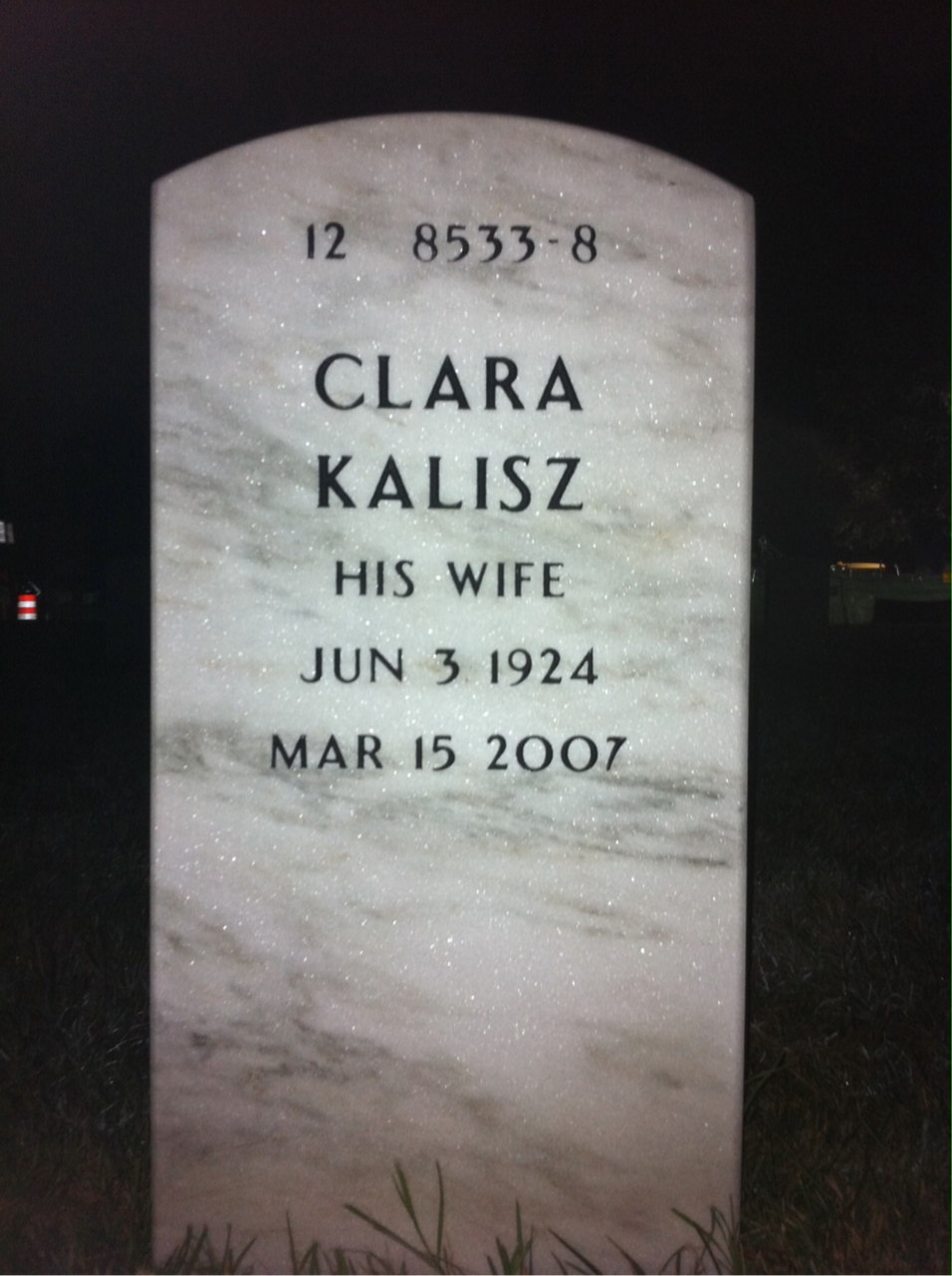 Back of headstone — Ralph Granat