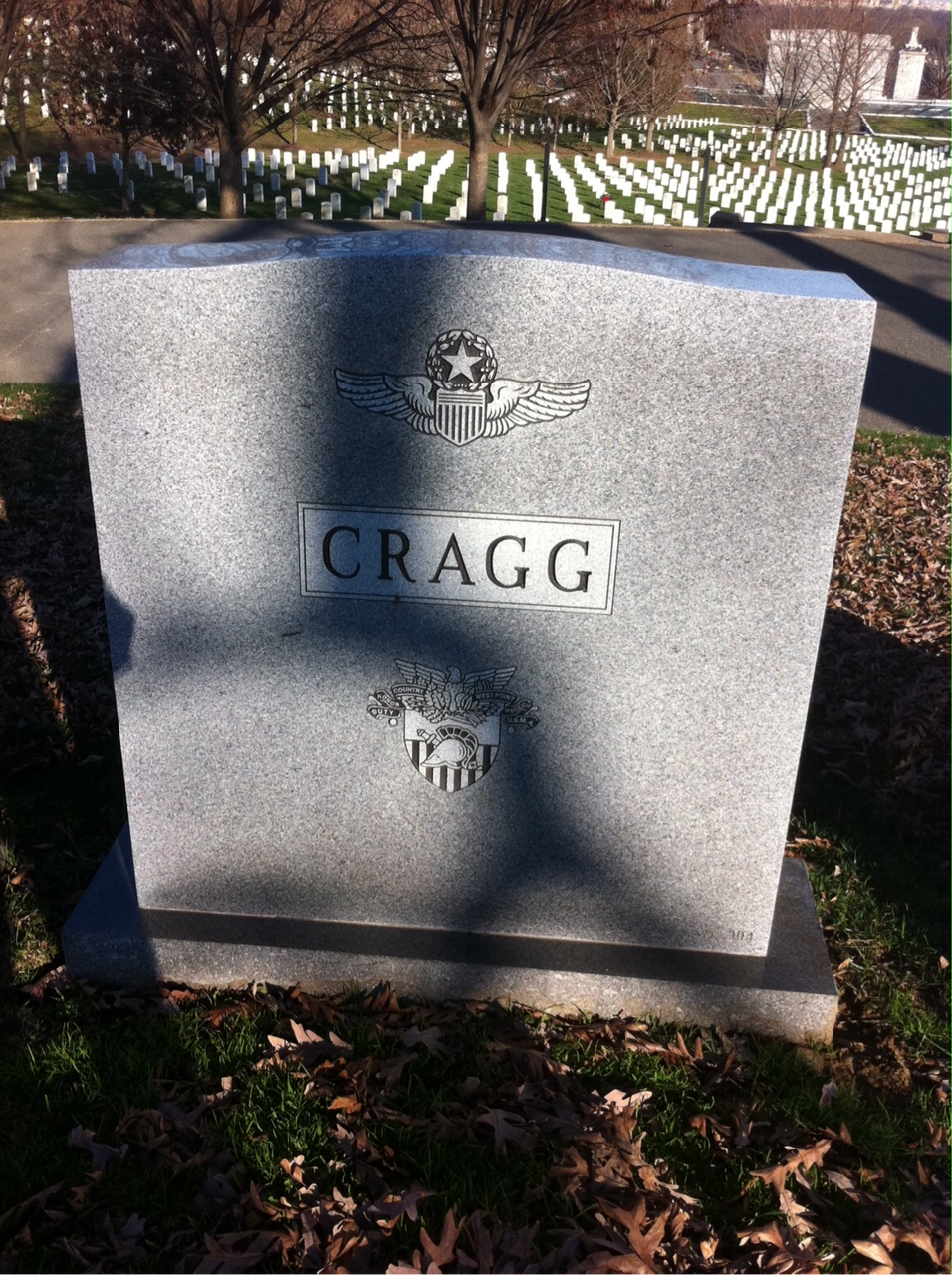 Back of headstone — Ernest Cragg