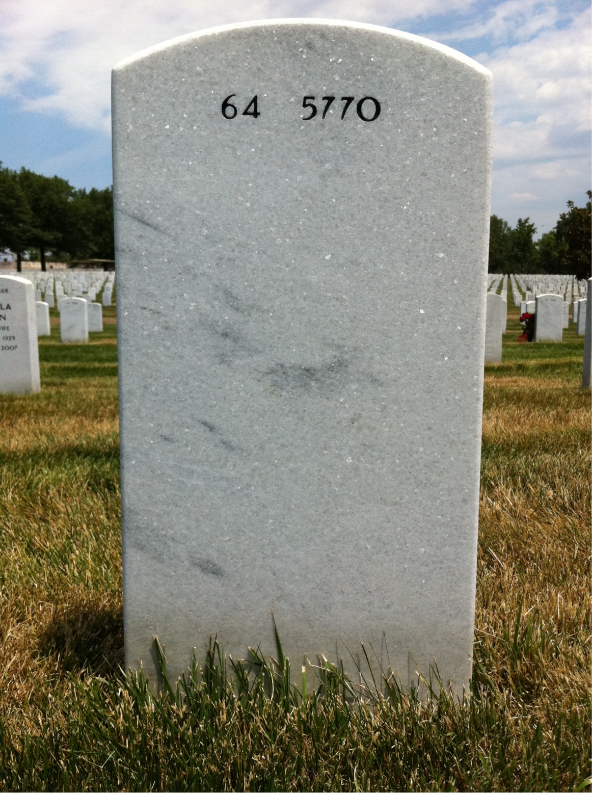 Back of headstone — Hazel Whittle