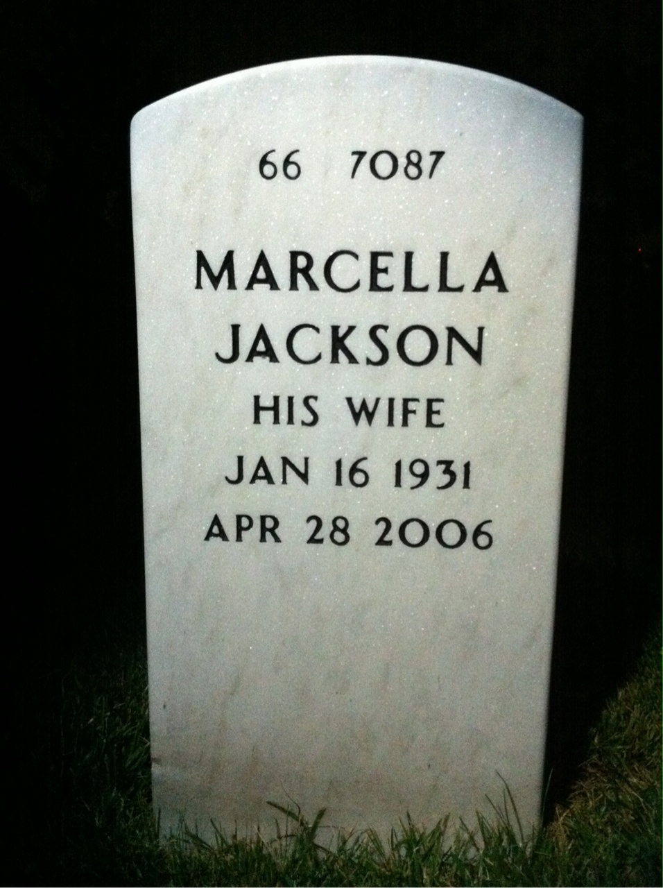 Back of headstone — Joe Bouffard