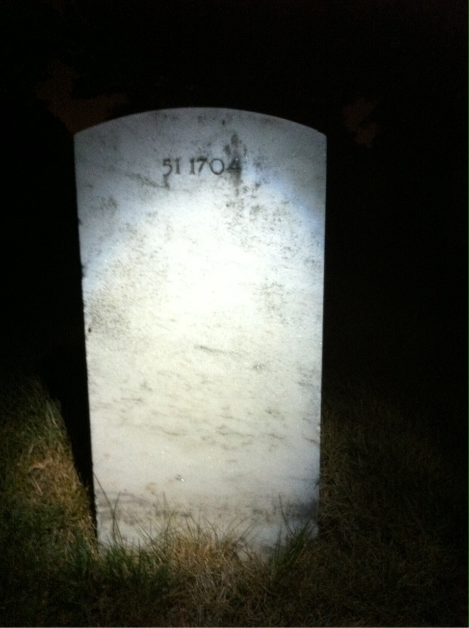 Back of headstone — John Arthur