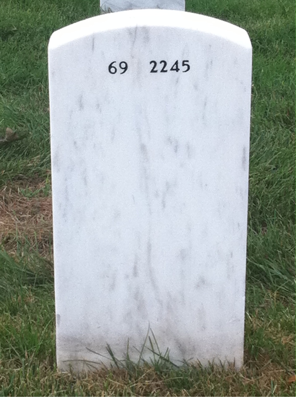 Back of headstone — Alonzo Huff